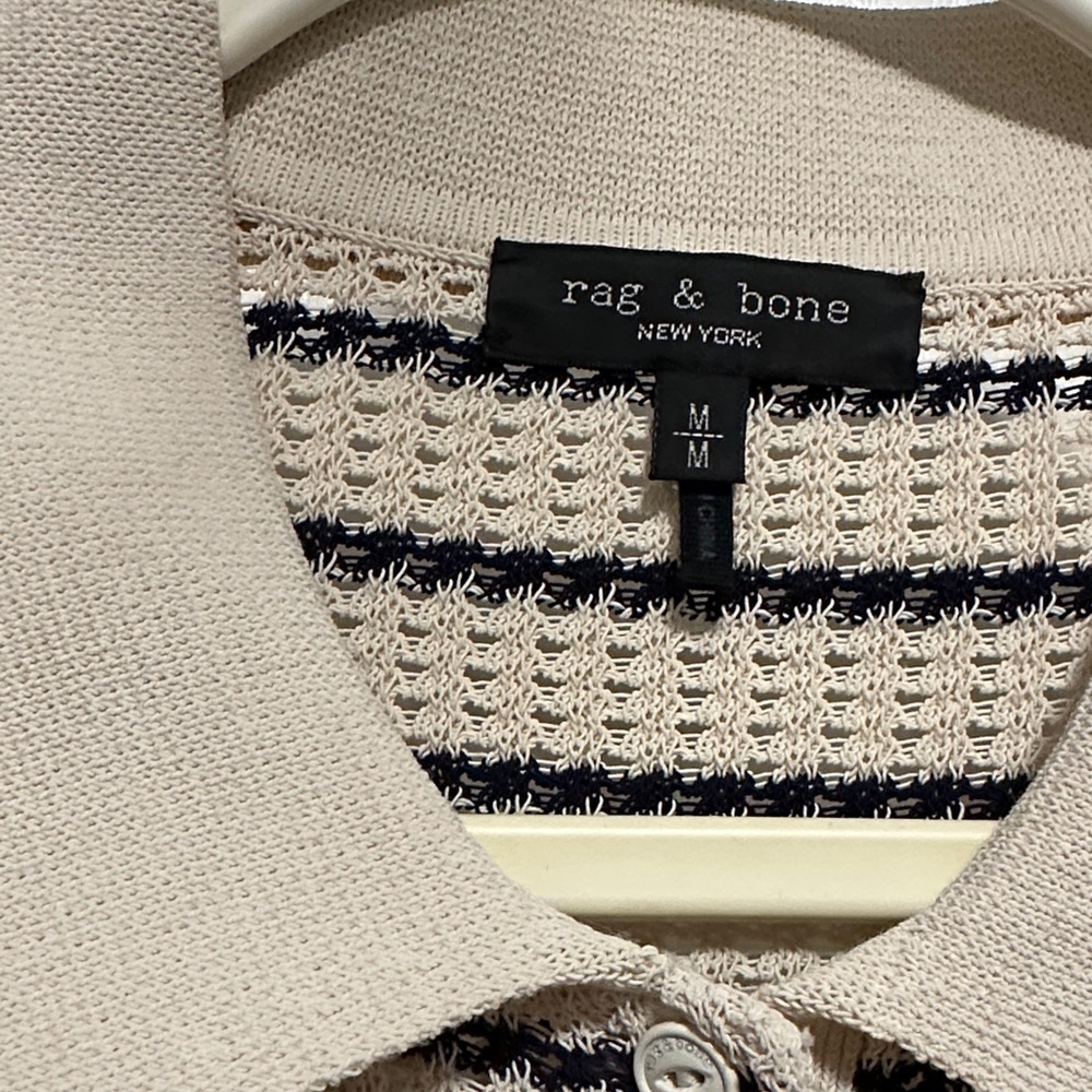 Rag & bone Striped Knit Polo Shirt - Picture 2 of 5